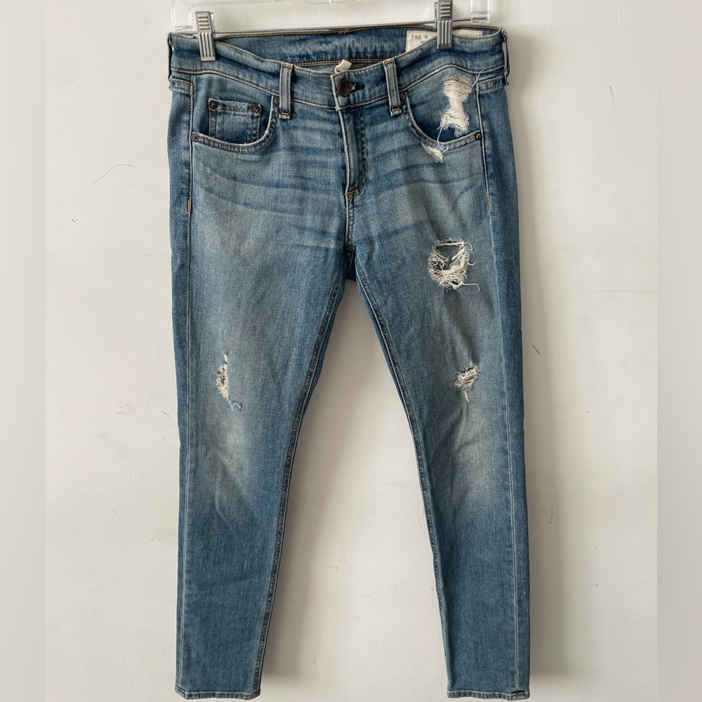 Rag & Bone low rise distressed Dre ankle jeans